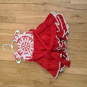 WELL DRESSED WOLF Red Snowflake Dress Size 2T